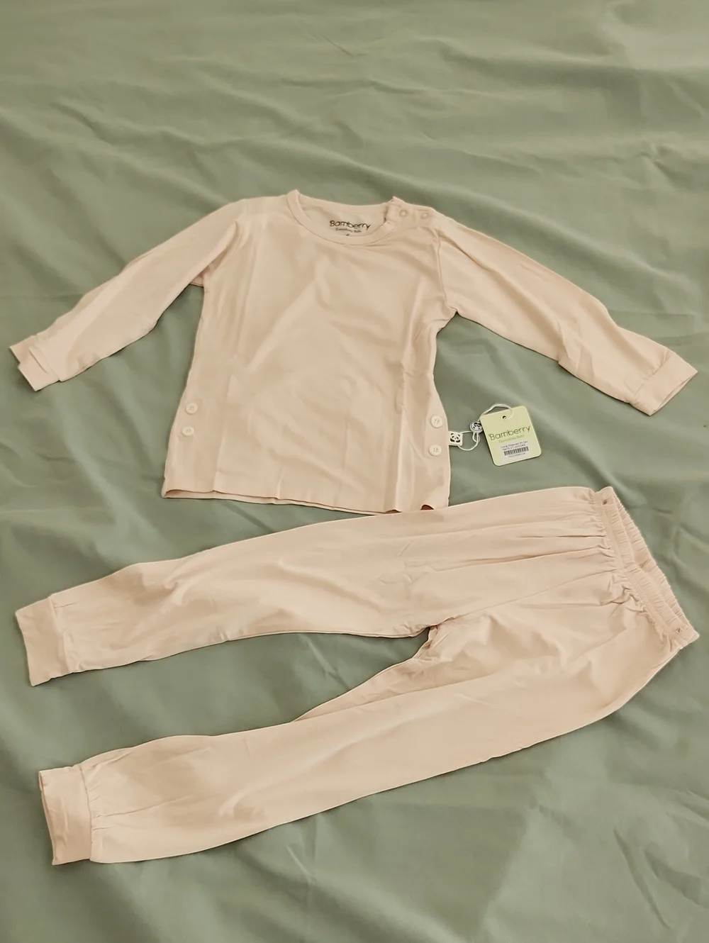 Bamberry 4T Long Sleeve PJ Set, Sand Color